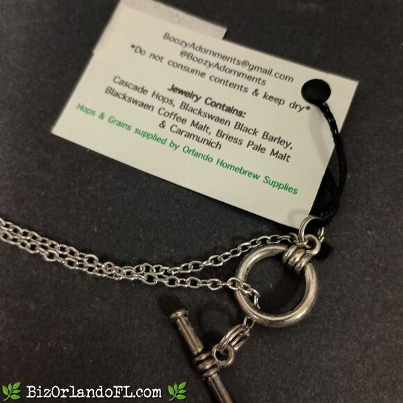 HANDCRAFTED: Boozy Adornments Hops & Grains Earrings & Necklace Set *RARE & NWT* - Picture 6 of 7